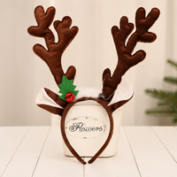 Christmas Fabric Reindeer Antler Headband Holiday Decoration Accessory