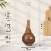 Long Handle Chicken Wing Wood Spatula