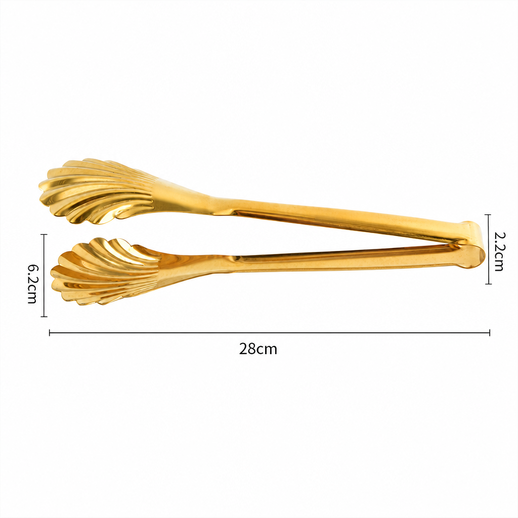 Stainless Steel Food Tongs Shell Shape Serving Tongs Kitchen Tool