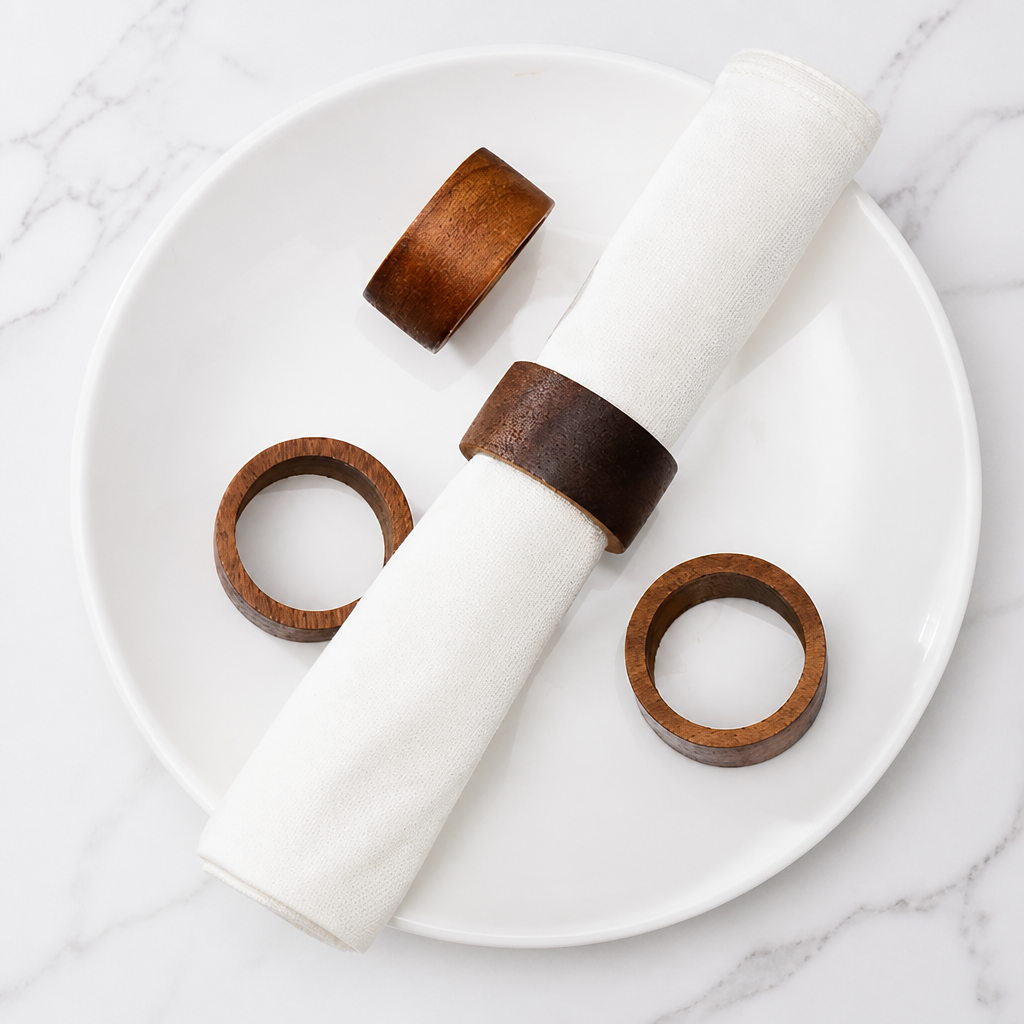 Natural Wooden Napkin Ring Table Decoration Holder