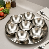 Stainless Steel Seasoning Dish Set 8 Piece Condiment Bowls