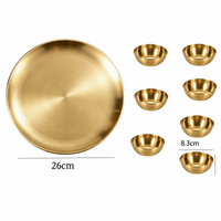 Stainless Steel Seasoning Dish Set 8 Piece Condiment Bowls