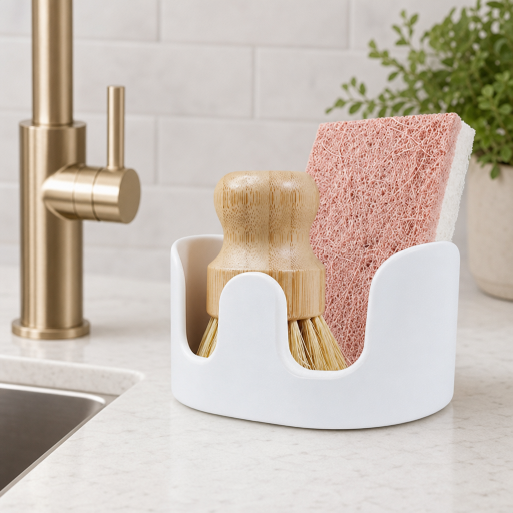 Diatomite Double Slot Sponge Holder Kitchen Counter Drain Rack