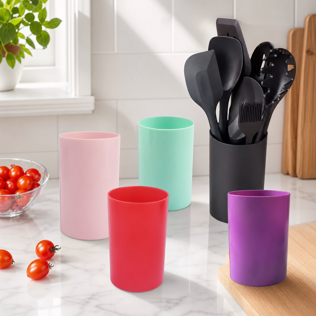Plastic Kitchen Utensil Holder Storage Container Organizer Rack