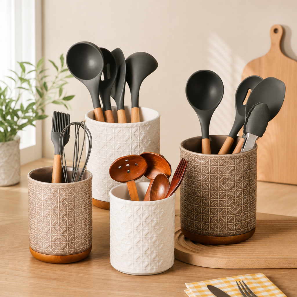 Ceramic Kitchen Utensil Holder Storage Container Chopstick Holder