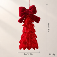 Velvet Bow Christmas Tree Ornament Hanging Decoration