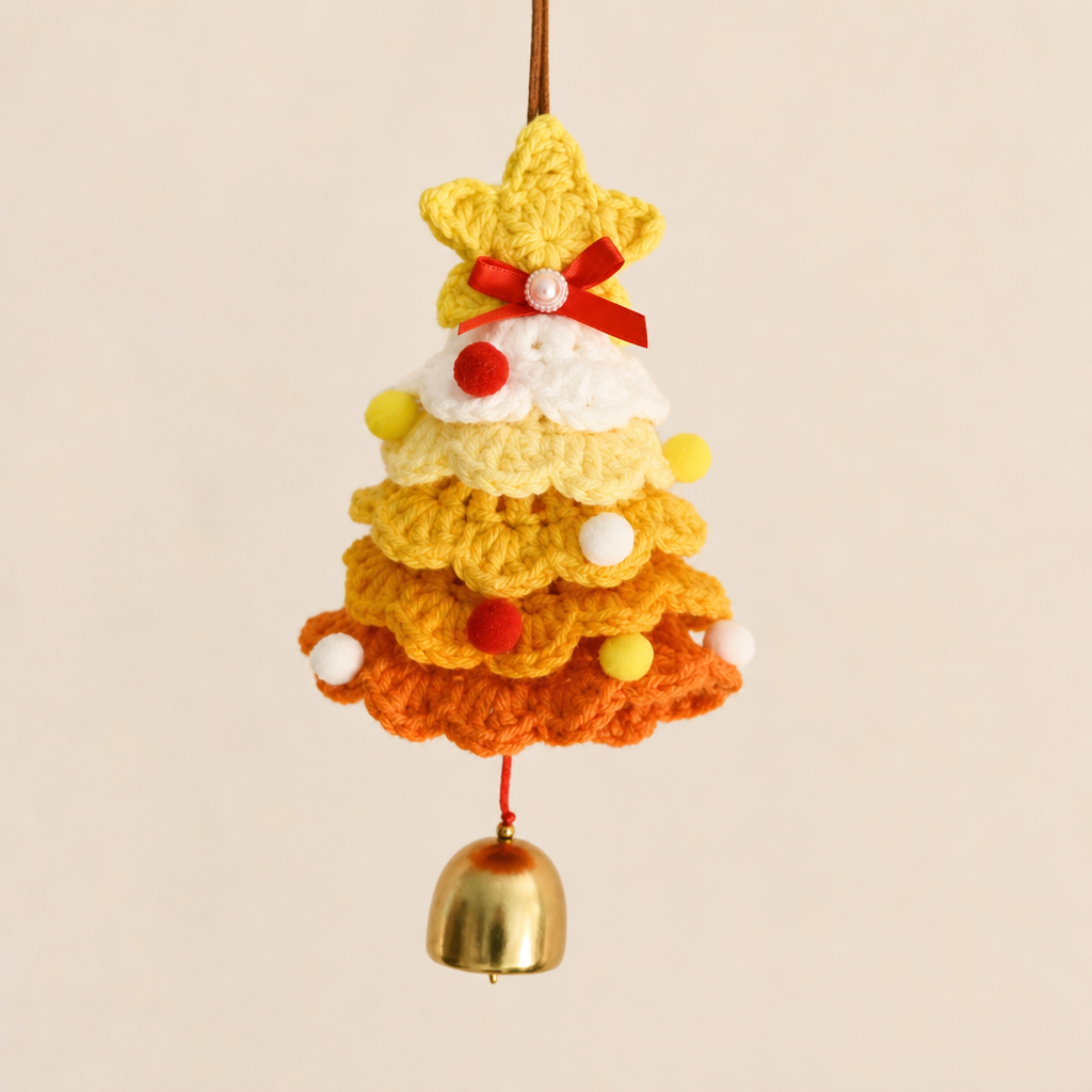 Christmas Crochet Hanging Ornament Car Rearview Mirror Decoration