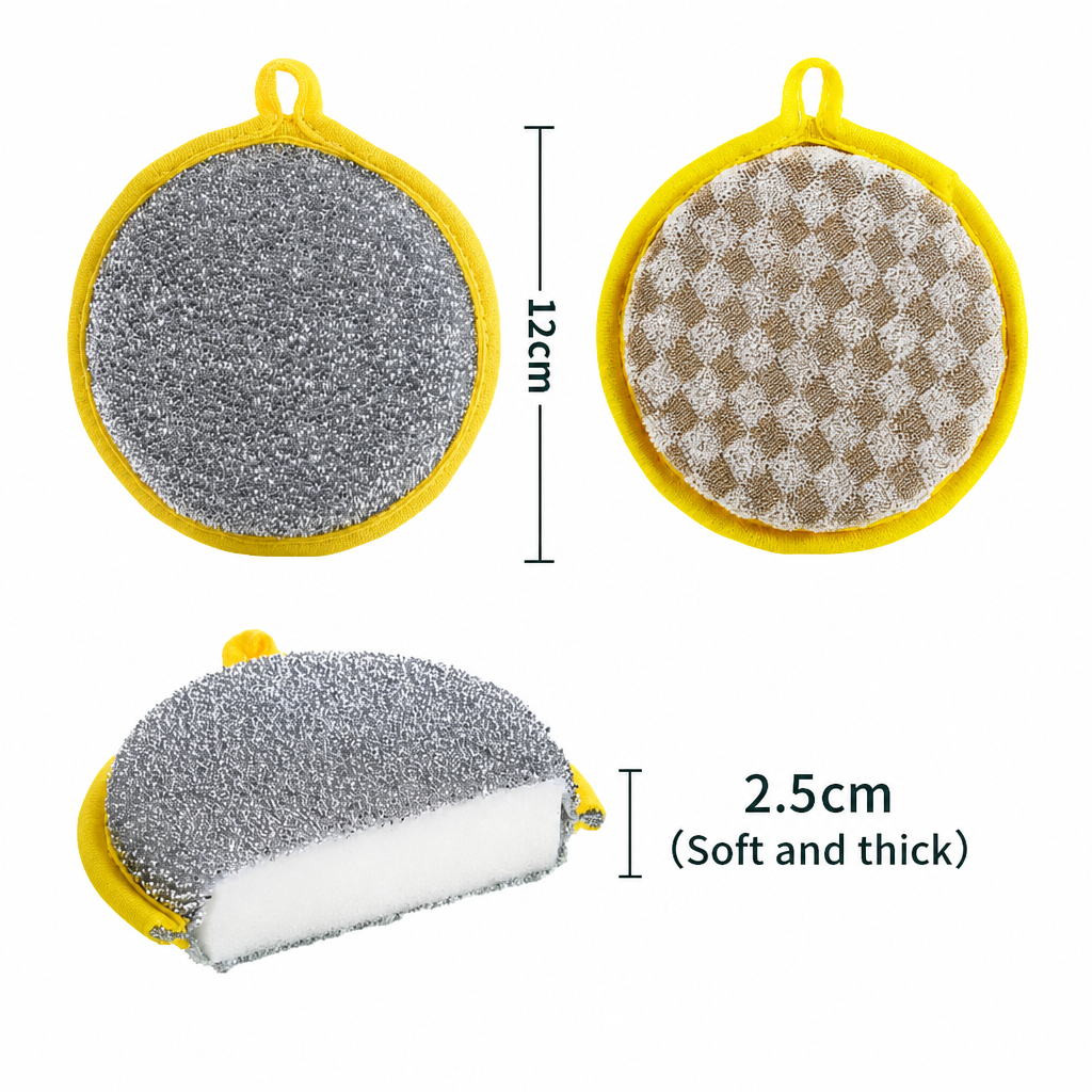 Stainless Steel Scrubber Sponge Kitchen Cleaning Pad Dishwashing Scrubber