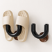 Walnut Color Bathroom Slipper Holder No Drill Suction Wall Mounted Rack