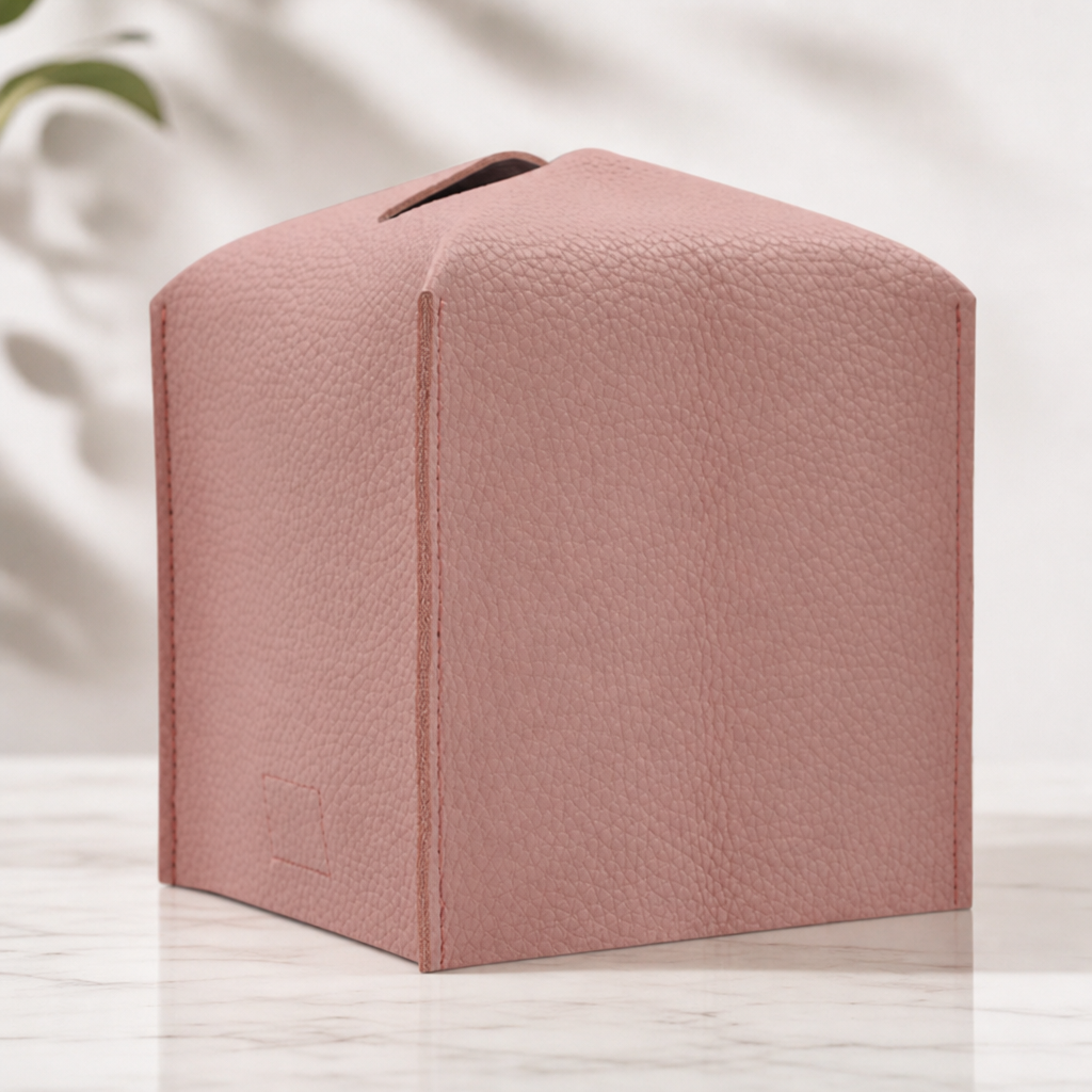 Square PU Leather Tissue Box Home Table Napkin Holder