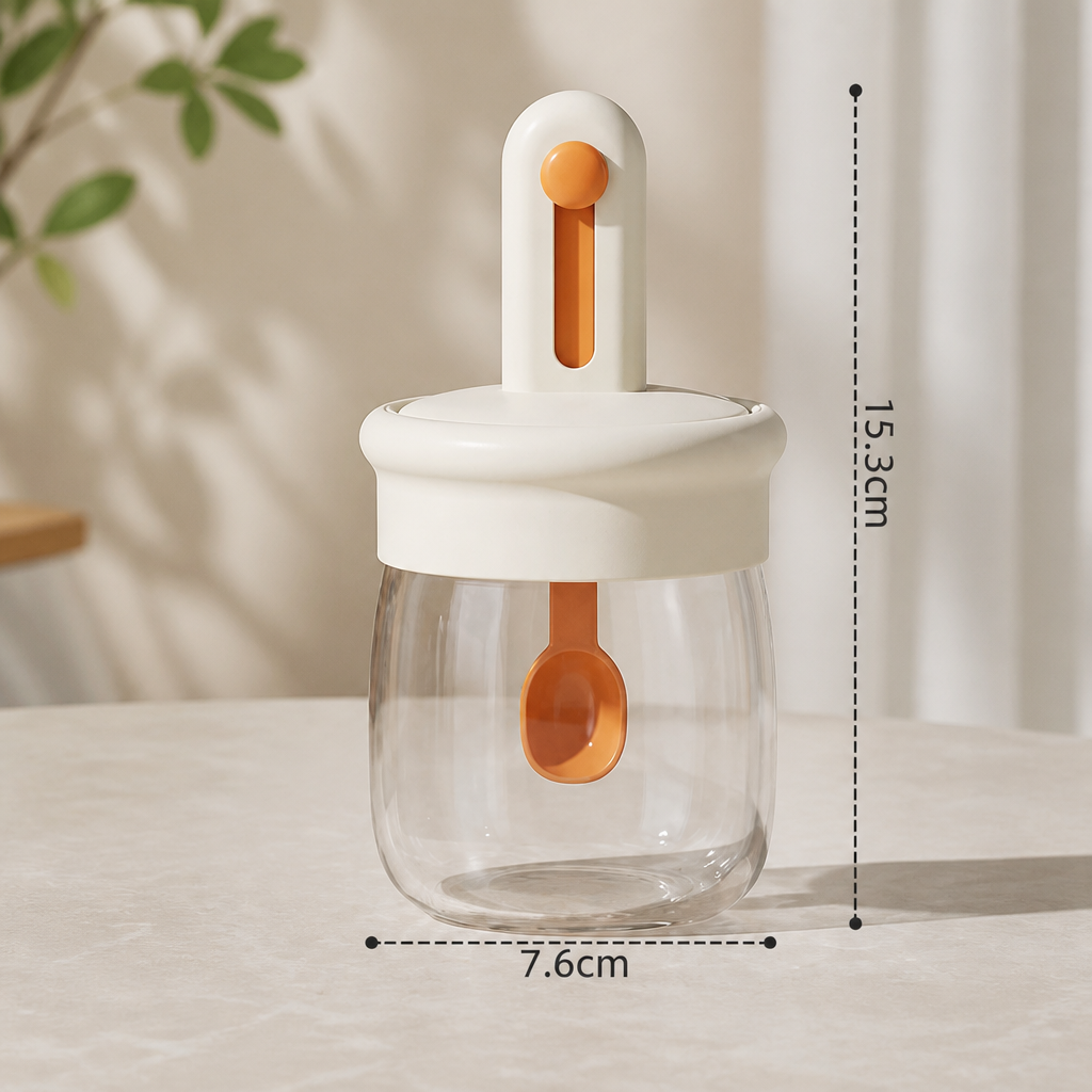 Glass Adjustable Seasoning Jar Kitchen Salt Spice Container