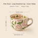 Ceramic Mug Floral Breakfast Cup Oatmeal Mug