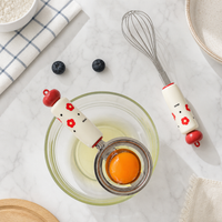 Baking Sifter Strainer with Egg Whisk Stainless Steel Flour Sieve Kitchen Baking Tool