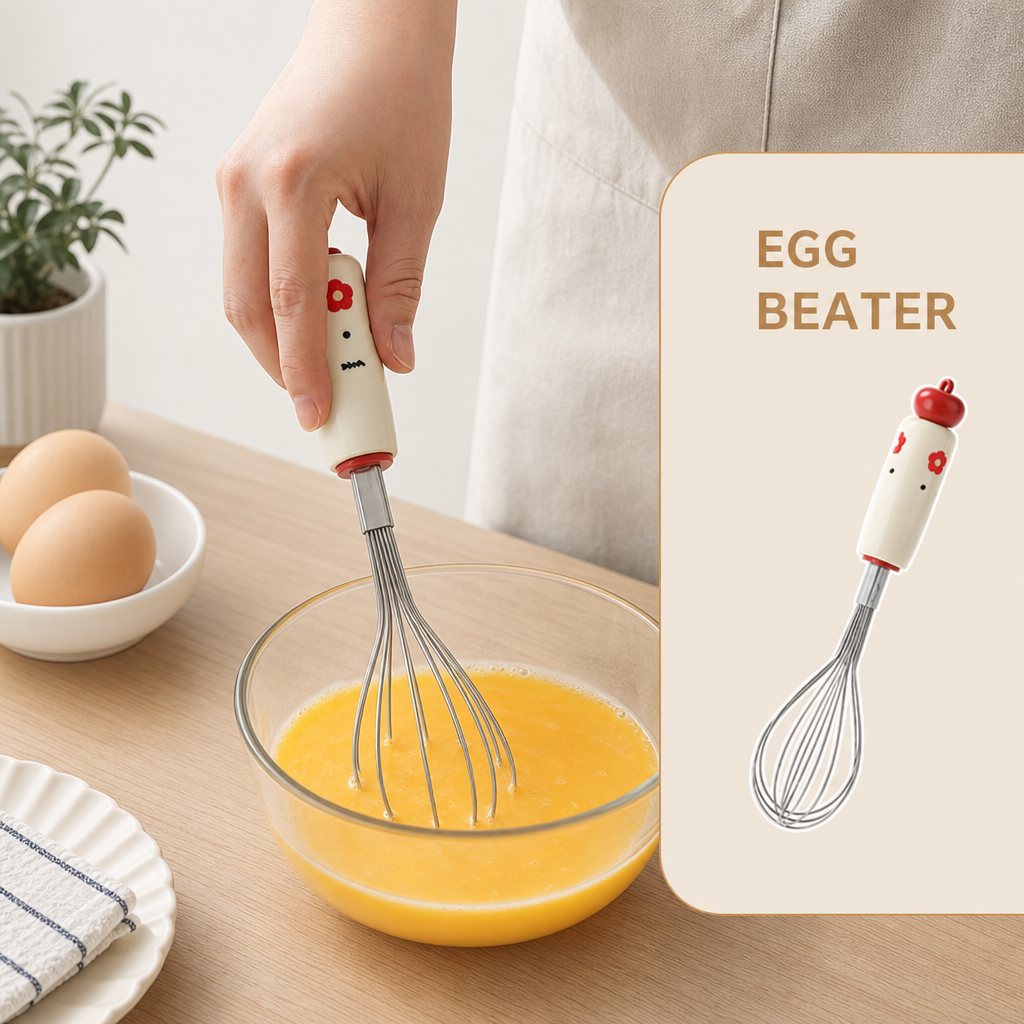 Baking Sifter Strainer with Egg Whisk Stainless Steel Flour Sieve Kitchen Baking Tool