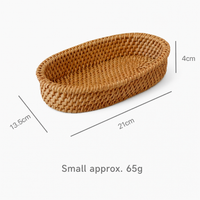 Woven Rattan Bread Basket Cutlery Storage Tray Handmade Serving Organizer