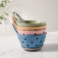 Ceramic Colander Bowl Fruit Basket Multifunctional Drainage Serving Bowl