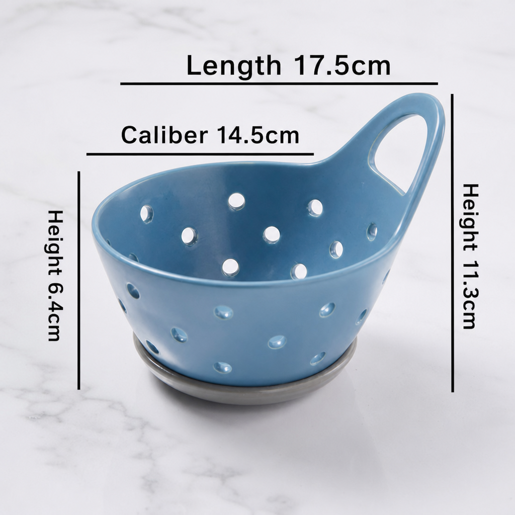 Ceramic Colander Bowl Fruit Basket Multifunctional Drainage Serving Bowl