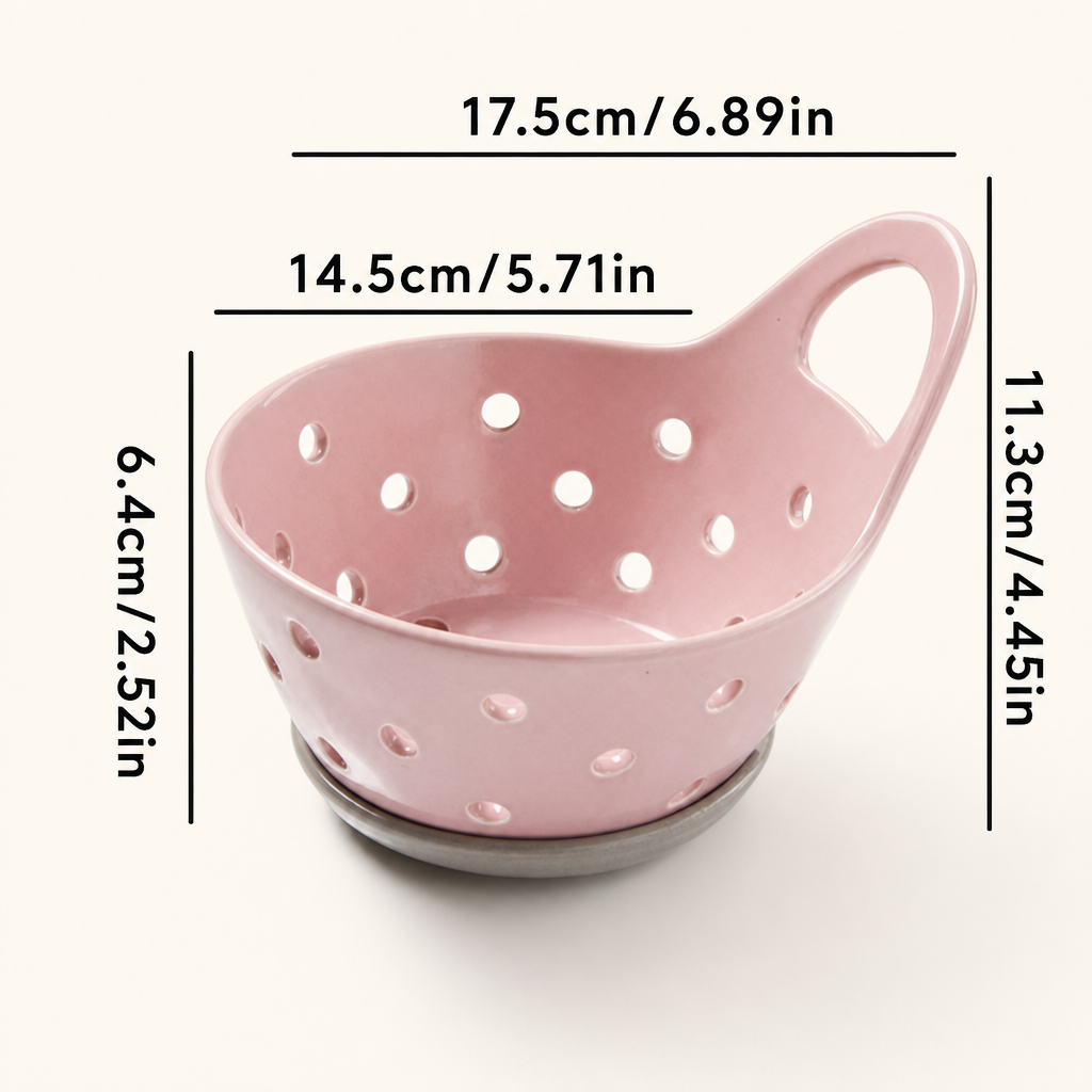 Ceramic Colander Bowl Fruit Basket Multifunctional Drainage Serving Bowl