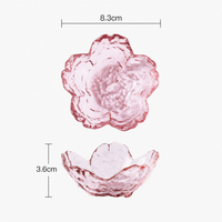 Pink Cherry Blossom Glass Plate Flower Shaped Dessert Dish