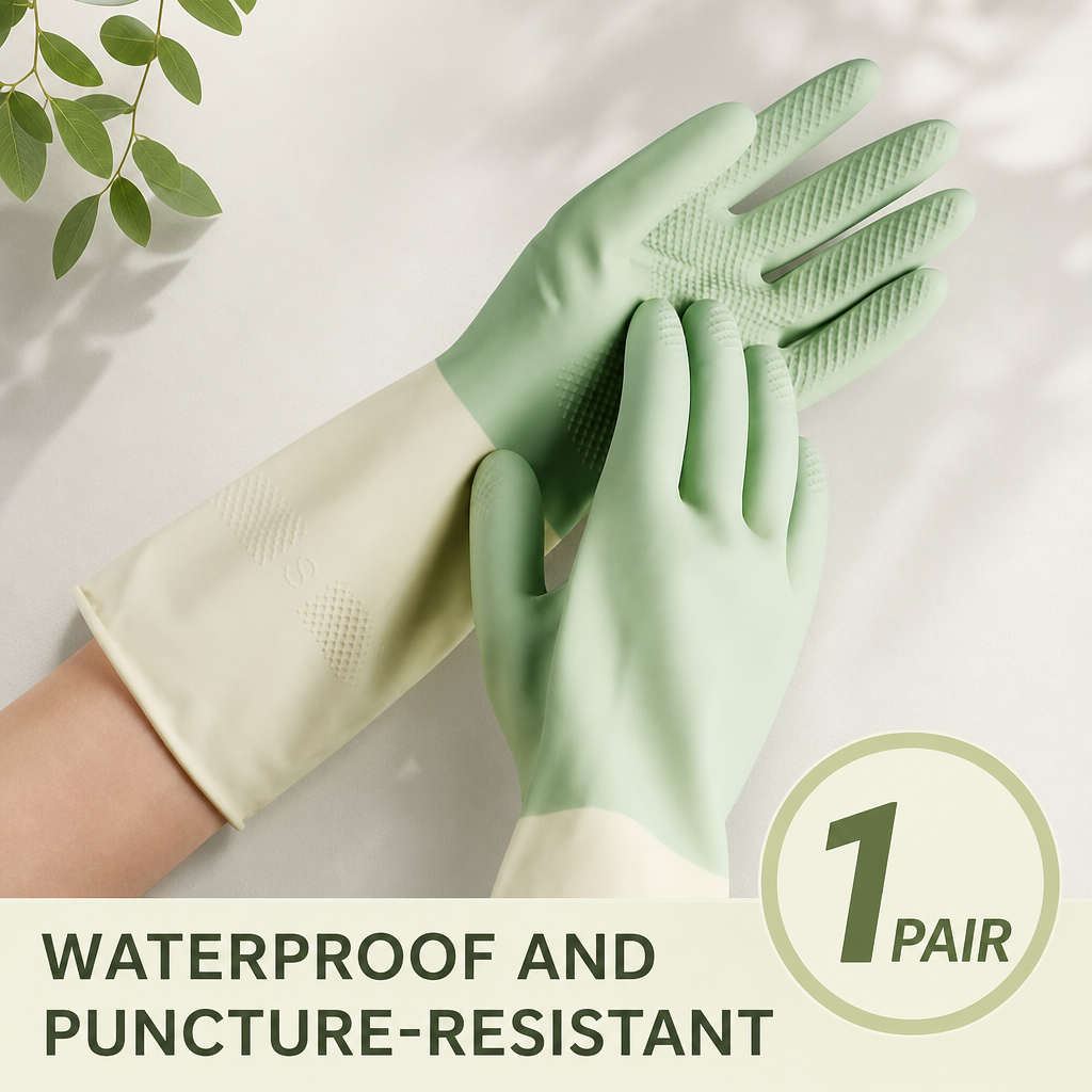 Latex Dishwashing Gloves Waterproof Reusable Kitchen Cleaning Gloves