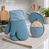 4-Piece Silicone Heat Resistant Oven Glove Set