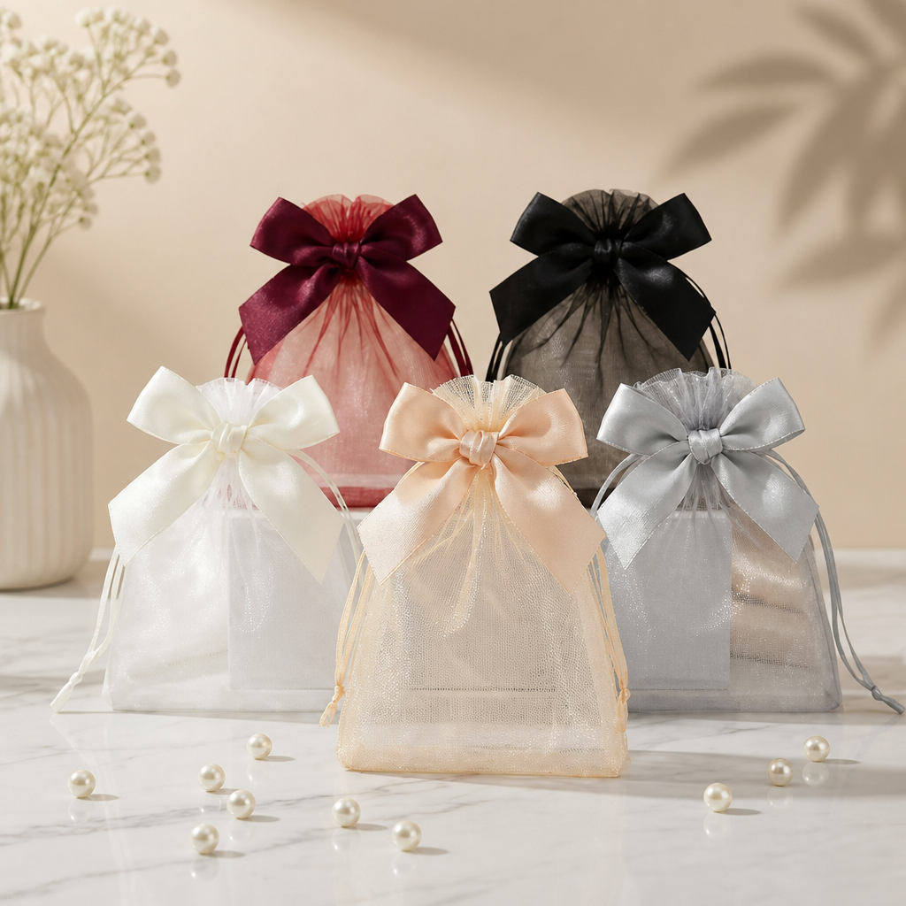 Bow Mesh Gift Bag