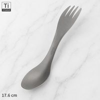 TiTo Pure Titanium Spoon Fork Outdoor Camping Multi-Function Lightweight Utensil