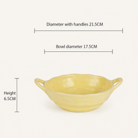 reative Double Handle Bowl Elegant Serving Soup Salad Bowl