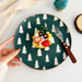 Ceramic Dinner Plate Dessert Plate Christmas Tree Pattern Serving Plate