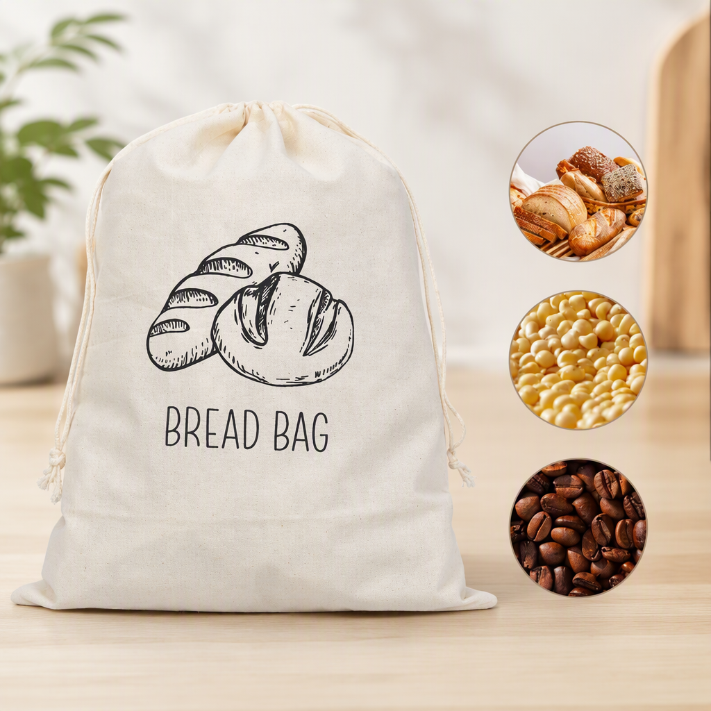Cotton Linen Bread Bag Baguette Bread Storage Bag