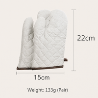 White Microwave Baking Heat Resistant Gloves Kitchen Cooking