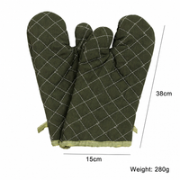 Green Microwave Baking Heat Resistant Gloves