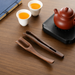 Walnut Wood Tea Tongs and Tea Spoon