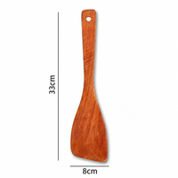 Solid Wood Cooking Spatula, Long Handle Wooden Kitchen Turner