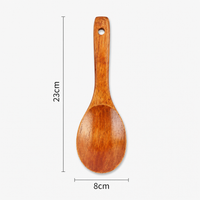 Solid Wood Cooking Spatula, Long Handle Wooden Kitchen Turner