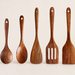 Acacia Wood Cooking Utensil Set, 5-Piece Wooden Spatula Set