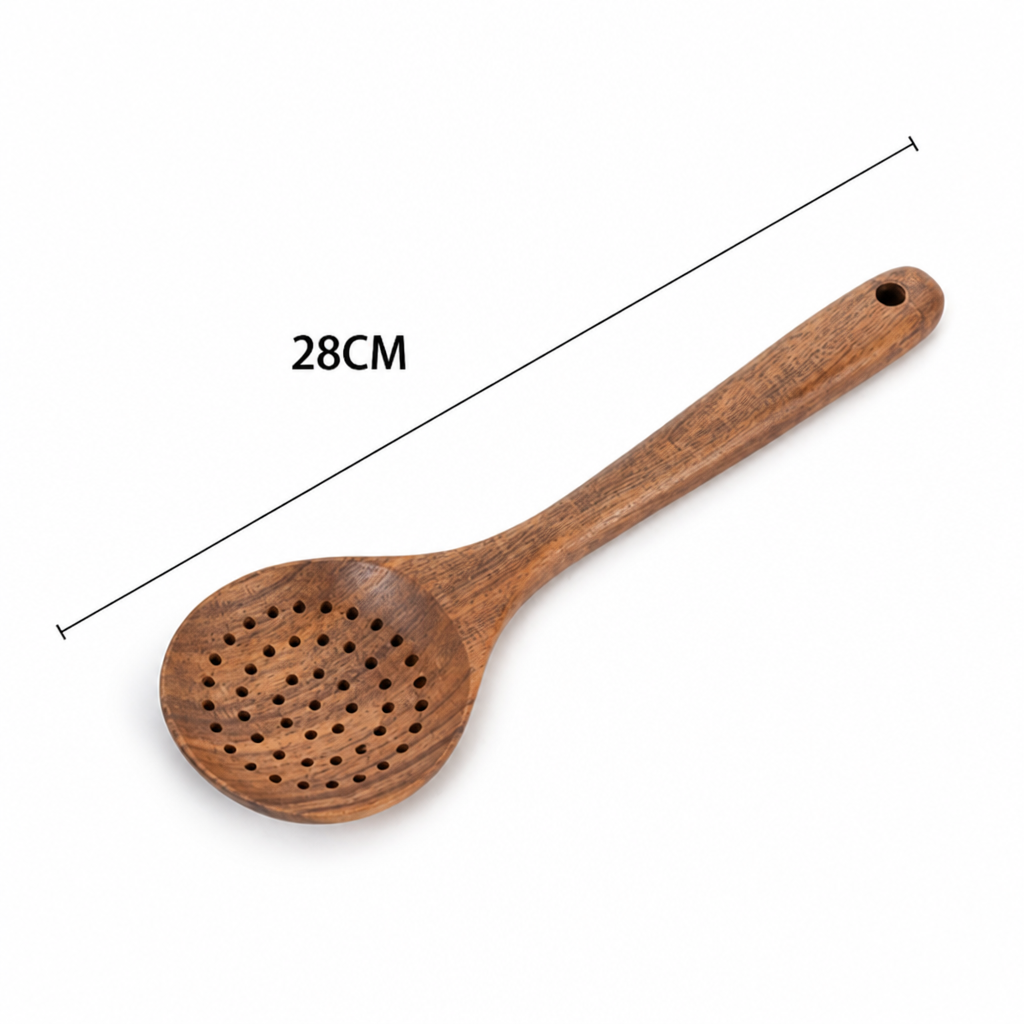 Wooden Rice Paddle and Noodle Strainer Spoon