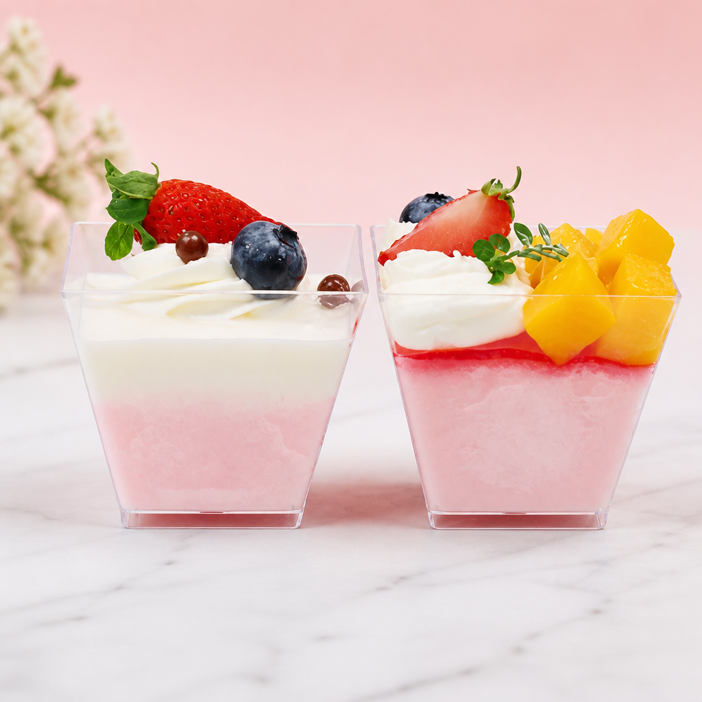 2 oz Disposable Square Plastic Cups