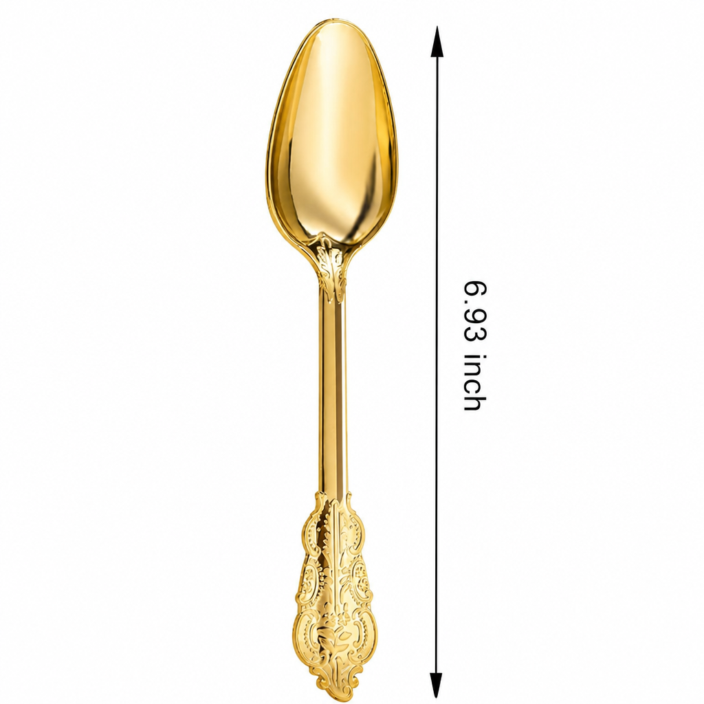 Vintage Gold Disposable Plastic Forks and Spoons
