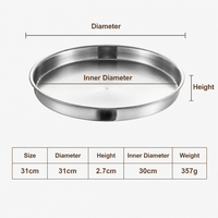 Stainless Steel Round Serving Tray