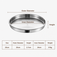 Stainless Steel Round Serving Tray