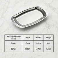 Stainless Steel Jewelry Tray Silver Rectangular Storage Dish Decorative Vanity Organizer