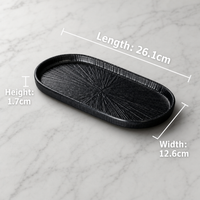 Black Melamine Serving Plate Creative Dinner Plate