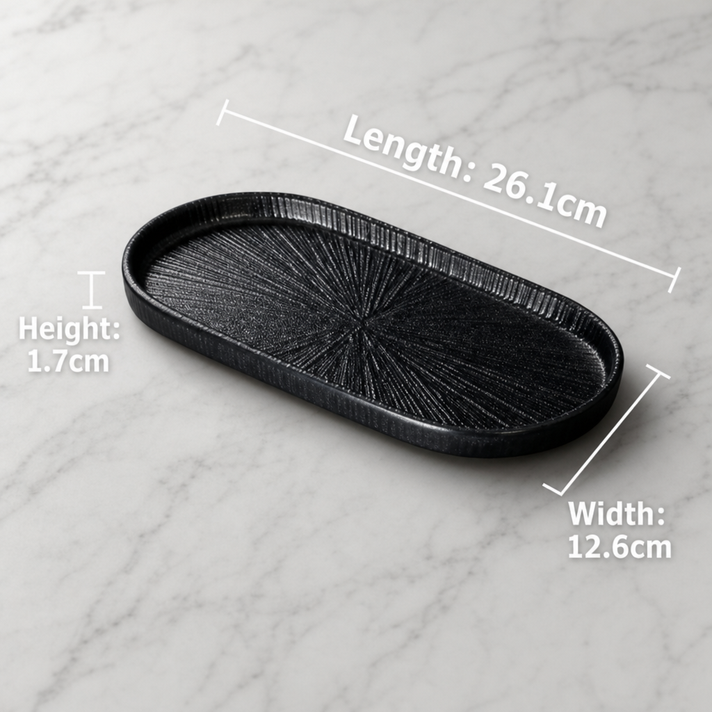 Black Melamine Serving Plate Creative Dinner Plate
