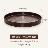 Melamine Round Serving Plate Porcelain-Look Tableware Rustic Outdoor Style Hot Pot Dish
