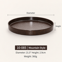 Melamine Round Serving Plate Porcelain-Look Tableware Rustic Outdoor Style Hot Pot Dish