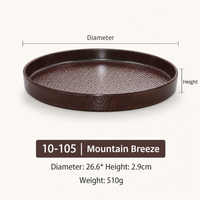 Melamine Round Serving Plate Porcelain-Look Tableware Rustic Outdoor Style Hot Pot Dish