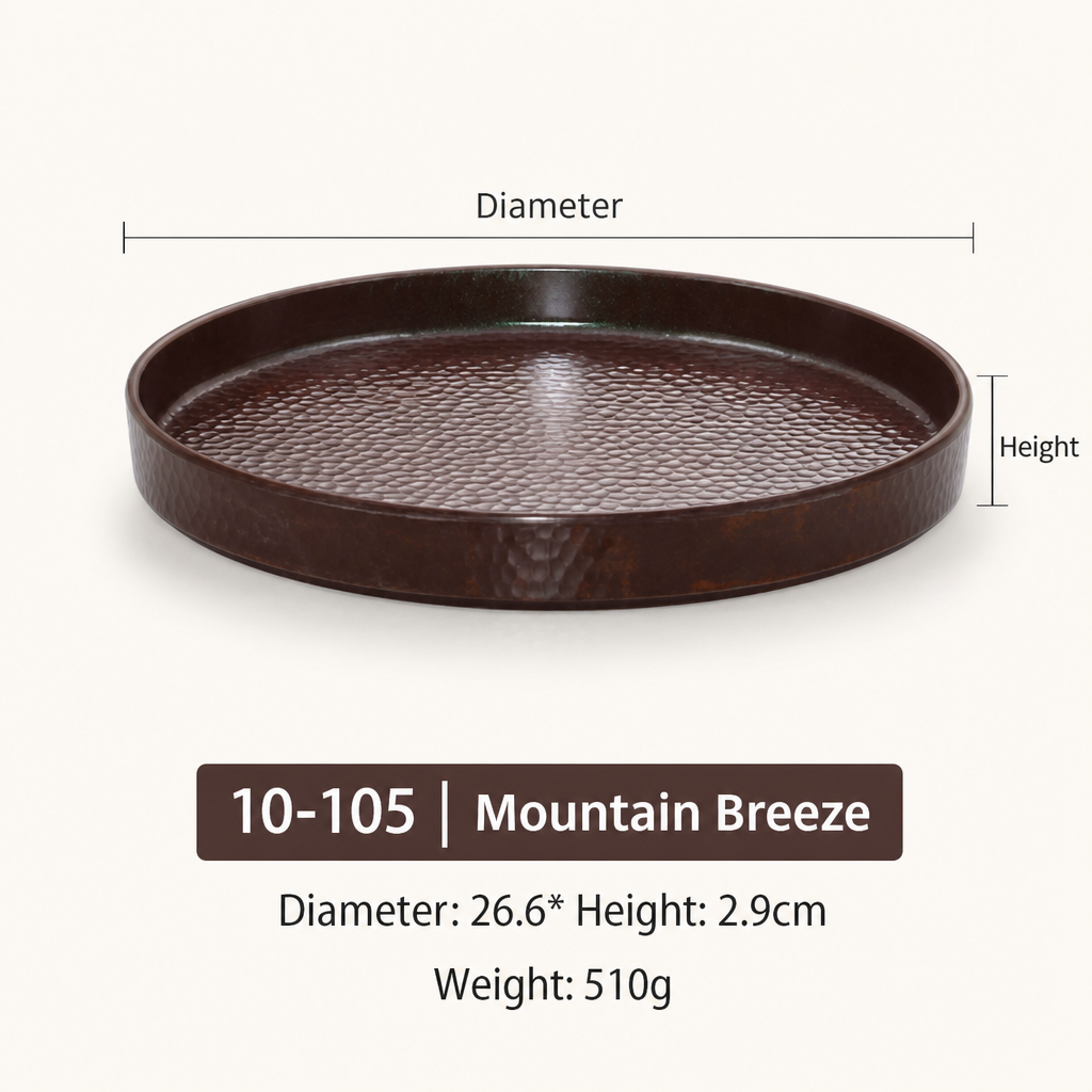 Melamine Round Serving Plate Porcelain-Look Tableware Rustic Outdoor Style Hot Pot Dish