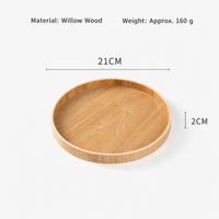 Round Wooden Serving Tray, Creative Wood Display Tray