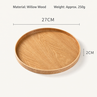 Round Wooden Serving Tray, Creative Wood Display Tray